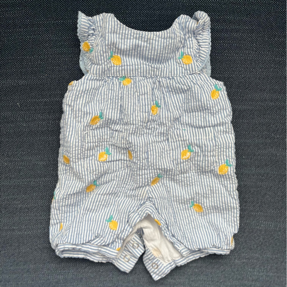 JoJo Maman Bebe Blue and Yellow Striped Bodysuit
